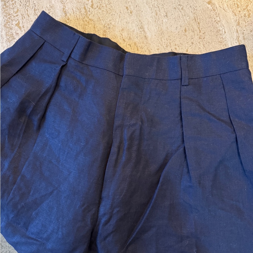 Ralph Lauren Purple Label Linen Classic Navy Trousers